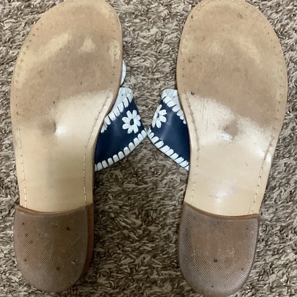 Jack Rogers woman flip flop sandal navy blue & white size 9 - Picture 6 of 7